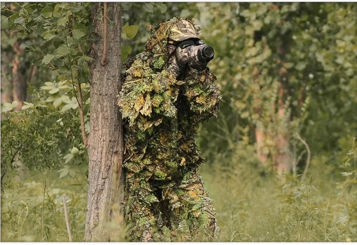 Охота Ghillie костюм 3D бионический камуфляж лист камуфляж джунгли лесной манто одежда для охоты прочный костюм