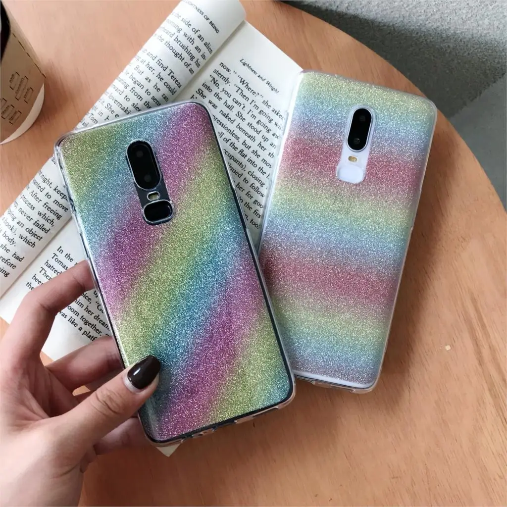 Gradient Aurora Laser Case For OnePlus 6 6T 5T 7 Cover Silicone TPU Soft Phone Cases LG G5 G6 G7 V10 V20 V30 K8 K10 2017 2018 Q6 |
