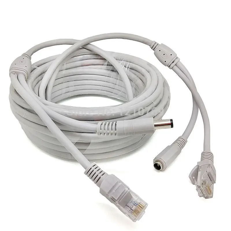 Кабель питания 20 м/65 футов RJ45 Ethernet порт 2 в 1 источник и Сетевой удлинитель IP камера