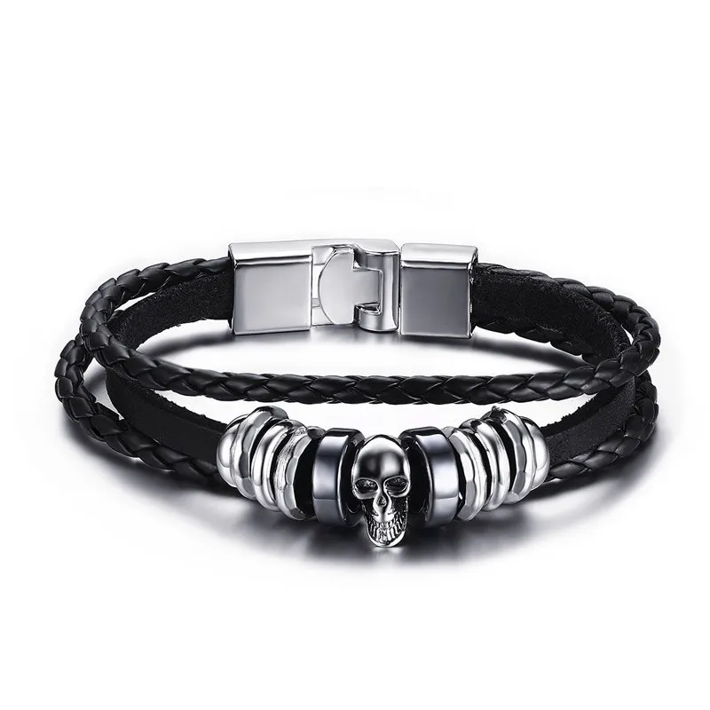 BL-028 Infinity Men Bracelet Genuine Leather Black Hand Chain Friendship Brazelt Women Fashion Pulseira Masculina Dropshipping - Окраска металла: BL-028