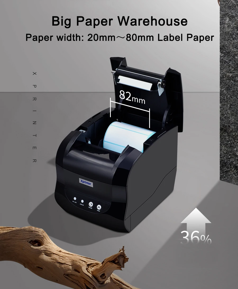 Xprinter принтер штрих-кодов Термопринтер для печати этикеток поддержка термоклеевой бумаги 20-80 мм
