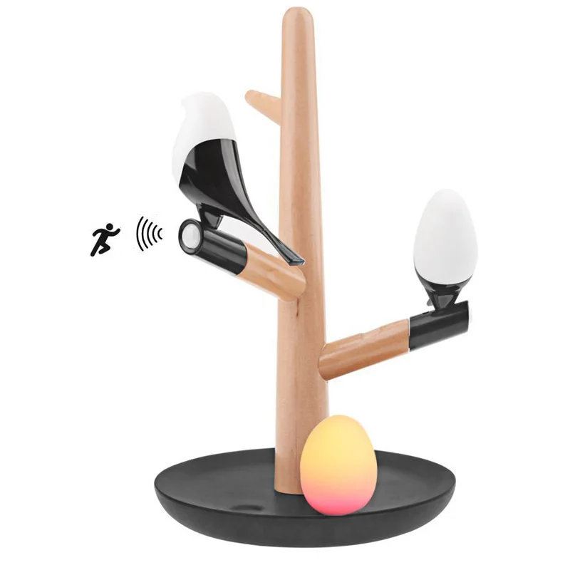 CHICLITS Magpie светодиодный ночник USB датчик человеческого контроля настенный светильник Настольная лампа мини 3 м клей птица идеальный подарок украшение