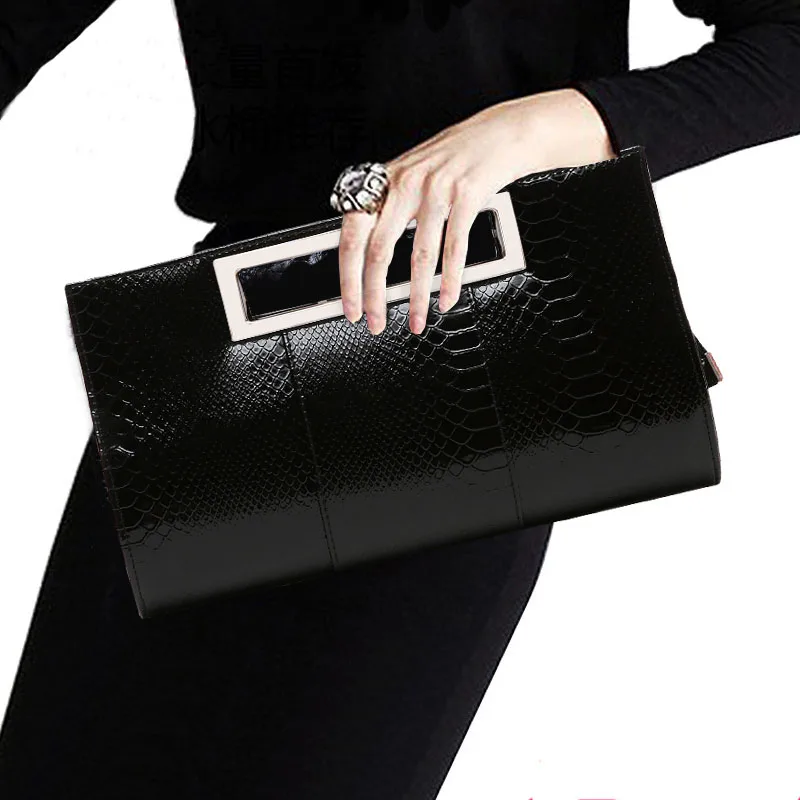 Кошелек-клатч из кожи крокодила Роскошная вечерняя вечерние мочка лакированной