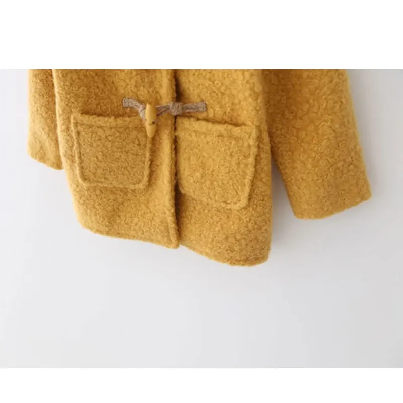 Модная детская теплая куртка из смешанной шерсти для девочек верхняя одежда