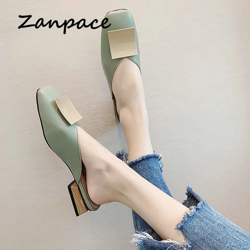 Женские брендовые дизайнерские шлепанцы повседневные кожаные туфли Muller на