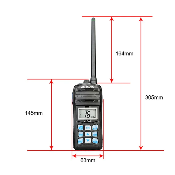 Retevis RT55 5 Вт Морской рации IP67 Водонепроницаемый VHF США/Международный/канадский морской каналы NOAA оповещения о погоде