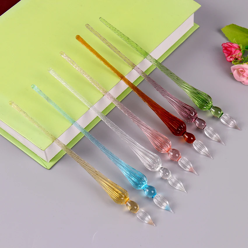 1 шт. Модная креативная стеклянная ручка для воды деловая школьная офисная парная