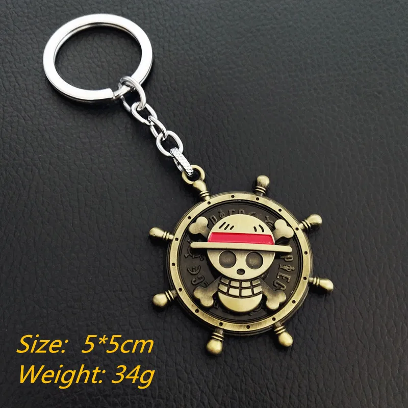 Лидер продаж аниме цельный брелок Mokey D Luffy логотип для ключей вращающийся сплав