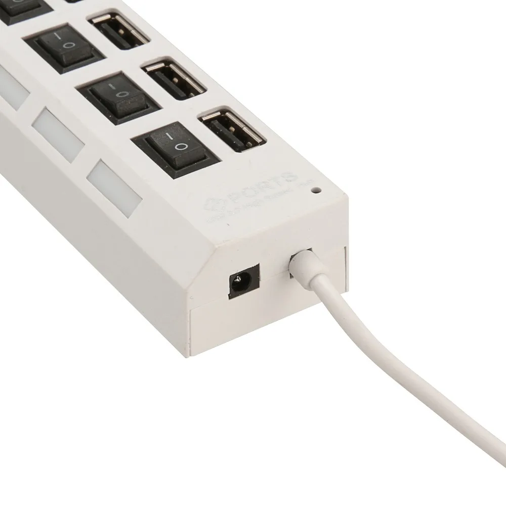 Высокоскоростной USB-разветвитель Hu b на 7 портов USB 2 0 H многопортовый с кнопкой