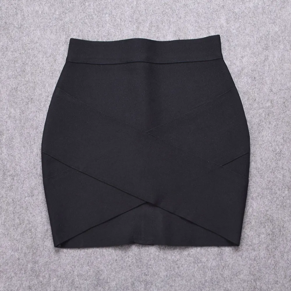 Черная эластичная трикотажная Женская мини-юбка бандажная 2018 | одежда