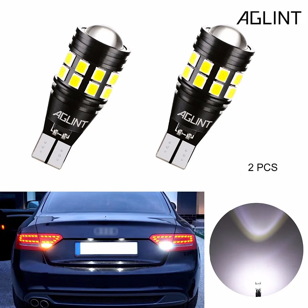 AGLINT 2PCS T15 T16 W16W 921 912 Car Backup Lamp Reverse Lights LED Bulbs Canbus Error Free 2835 SMD 22LEDs Xenon White 12-24V | Автомобили