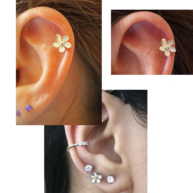 Серьги гвоздики из хирургической стали 16 г|Украшения для тела| |