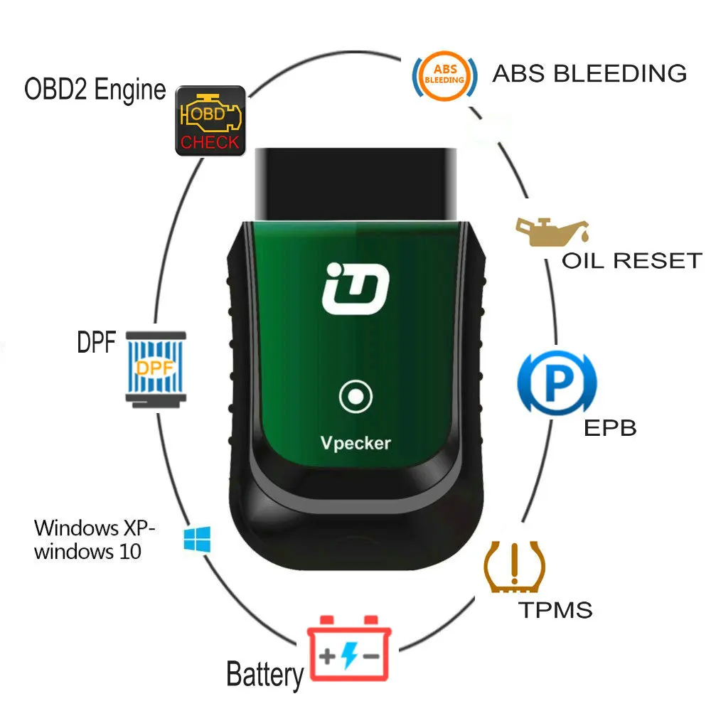 Obd2 автомобильной сканера vpecker v9.8 Wi-Fi Full Системы универсальный диагностический
