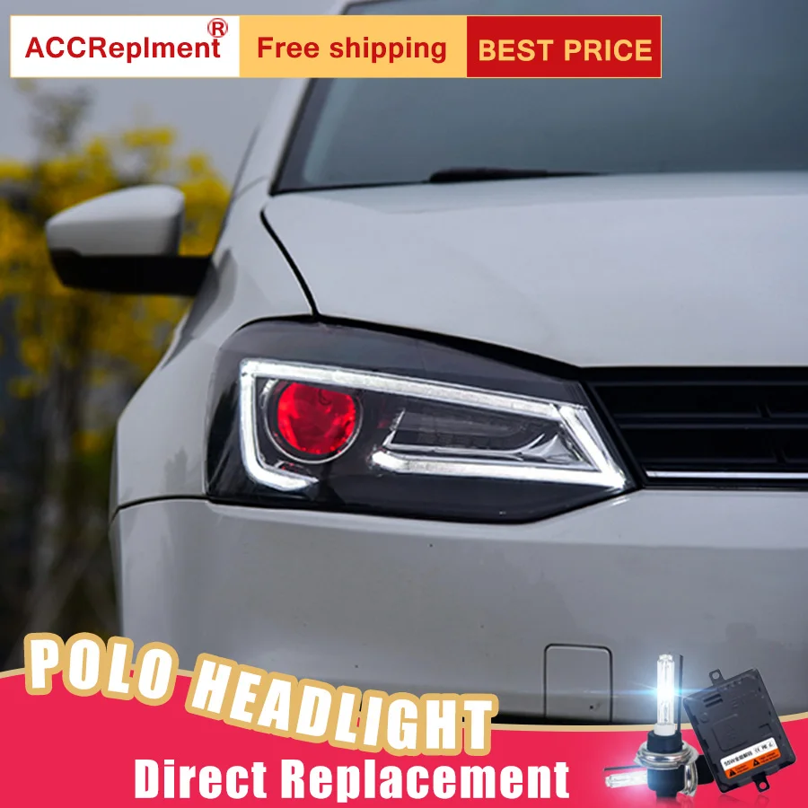 2 шт. светодиодный ные фары для VW Polo 2011 2016 Автомобильные ангельские глазки