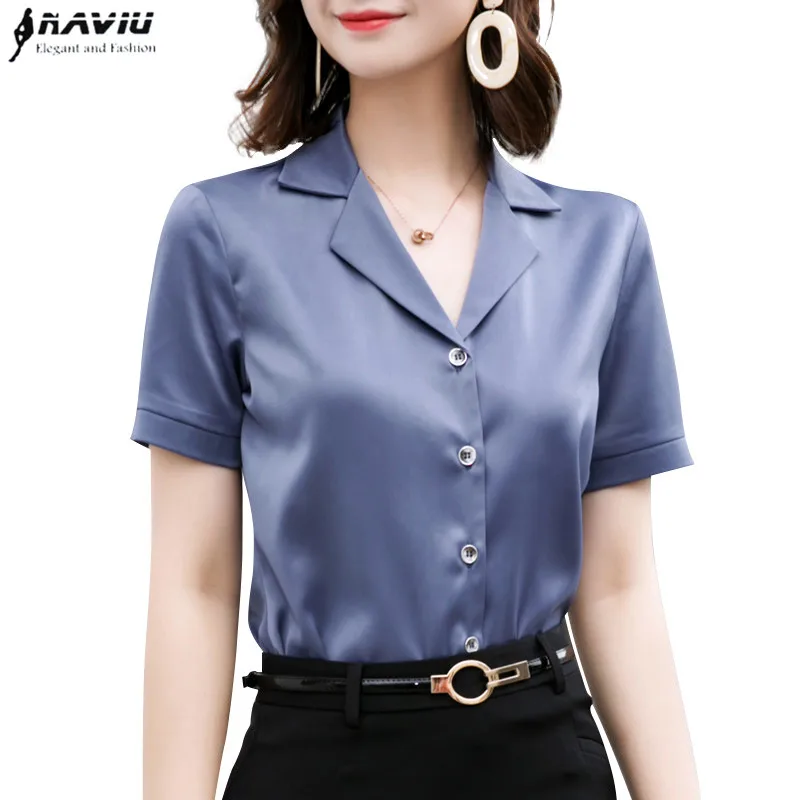 Naviu Новая модная блузка женская плюс размер рубашка для офиса леди blusas mujer de moda 2019