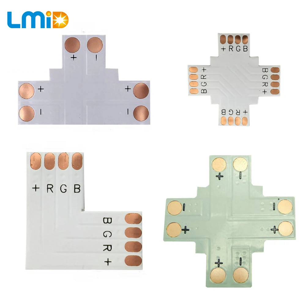 LMID L T X форма 8 мм 10 12 2pin 4pin 5pin Одноцветный RGB RGBW светодиодные полосы Угловой