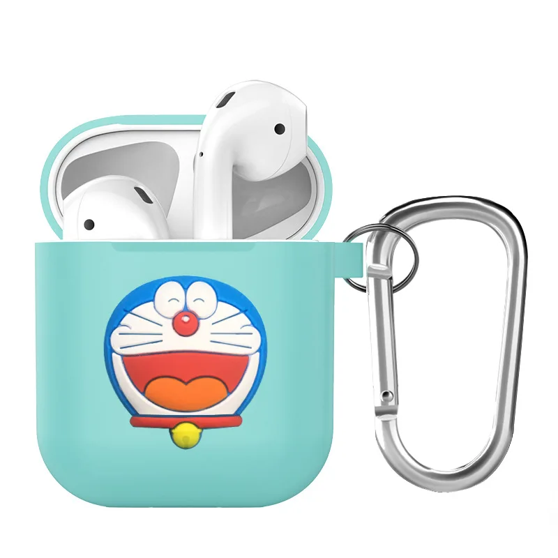 Силиконовый чехол с мультипликационными airpods чехол Обложка с брелок для apple airpods протектор чехол