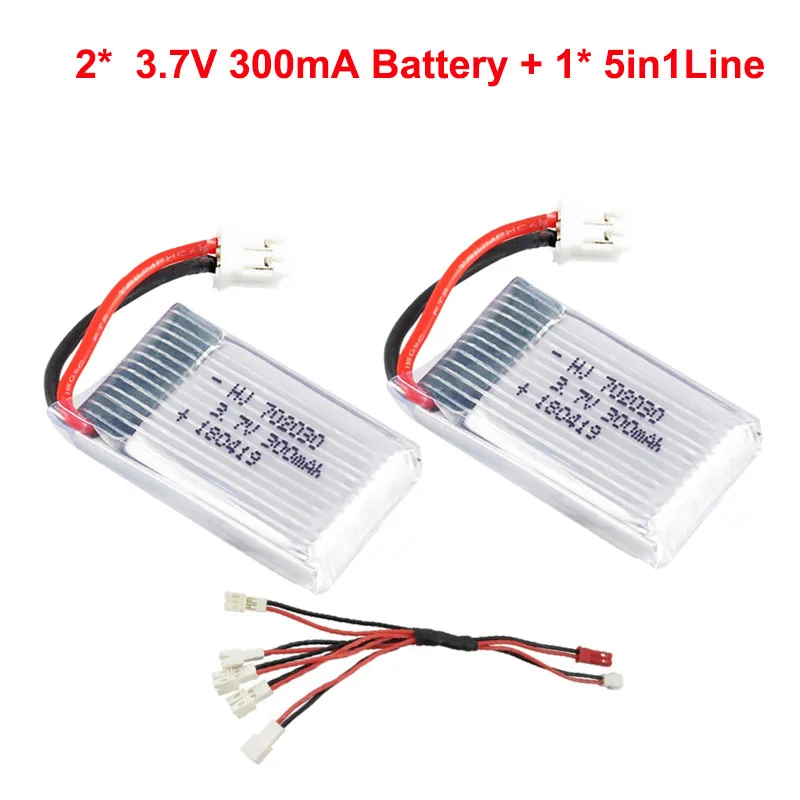 T2G-2B-5in1LN 3,7 V 300mAh Lipo батарея для JJRC H56 T2G Дрон батарея для RC Quadcopter запасные части - Цвет: T2G-2B-5in1LN