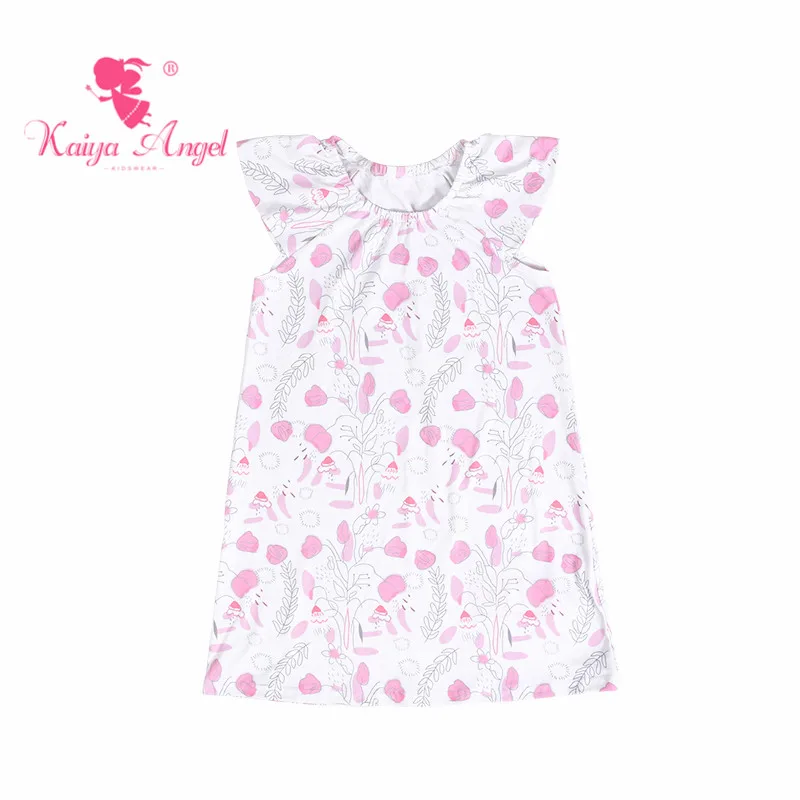 Kaiya Angel/летнее платье с цветочным рисунком для маленьких девочек розовое