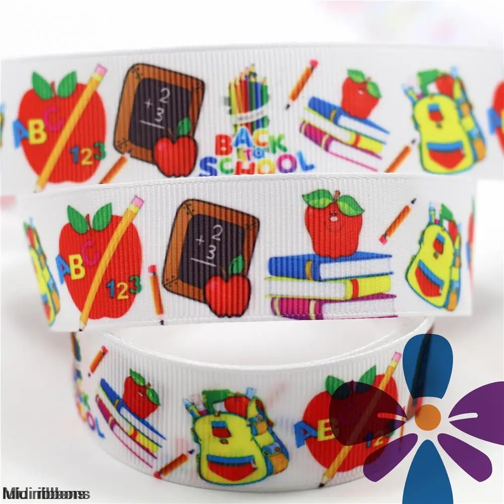 6 75 мм обратно в школу граф напечатанный Grosgrain ленты/эластичная лента DIY ручной