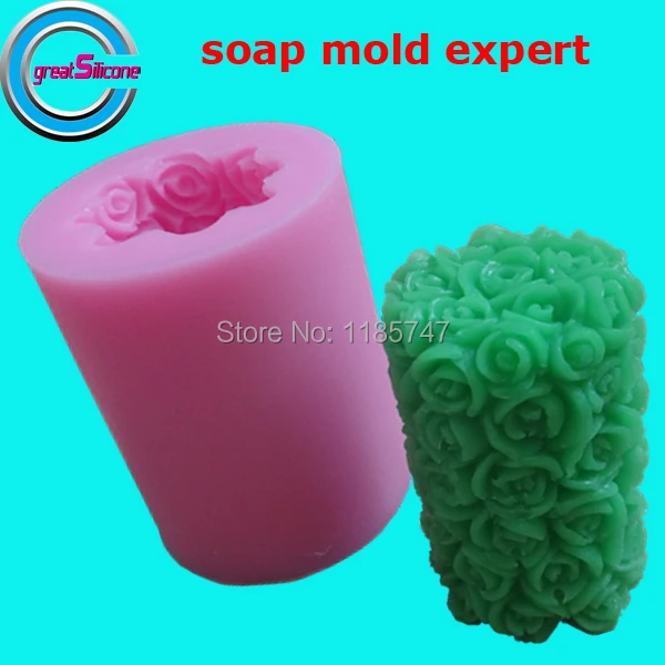 Отличная форма в виде розы столба свечи 3D формы для мыла украшение силиконовая