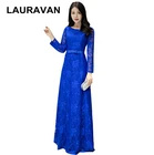 Кружевное формальное платье с длинным рукавом Королевского синего цвета для леди подружки невесты 2020 кружевное платье для помолвки для женщин 2018 особый случай