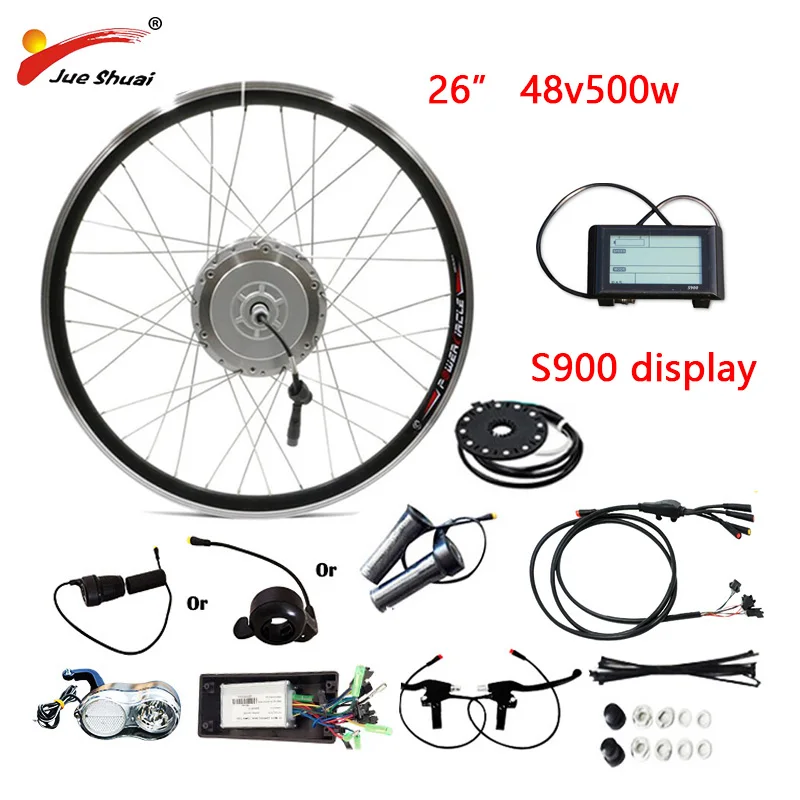 26inch 48V500W S900 Bafang 48 в 500 Вт Электрический велосипед с зубчатой передачей, мотор, переднее колесо, комплект для переоборудования электрического велосипеда без батареи для электровелосипеда, комплект для электровелосипеда - Цвет: 26inch 48V500W S900