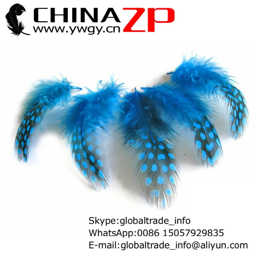 

CHINAZP Factory Wholesale 200pcs/lot Unique Polka Dot Dyed TURQUOISE BLUE Guinea Hen Plumage Feathers