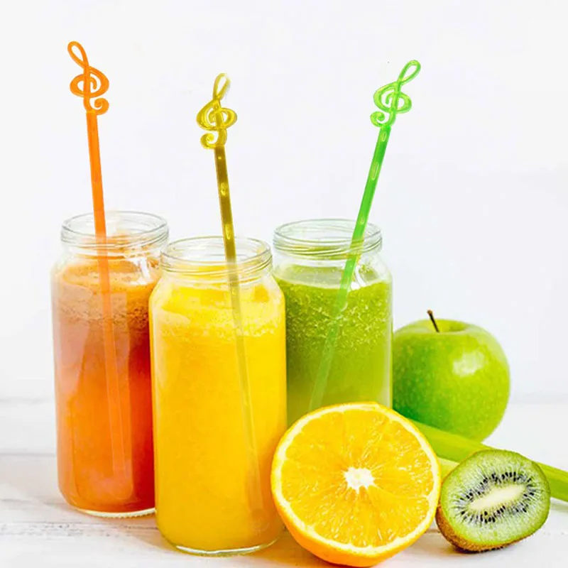 50 Pcs Hot Sale Music Plastic Swizzle Sticks Cocktail Art Stirrers Beverage Coffee Drink Wine Stir Party Decoration Bar Tools | Дом и сад