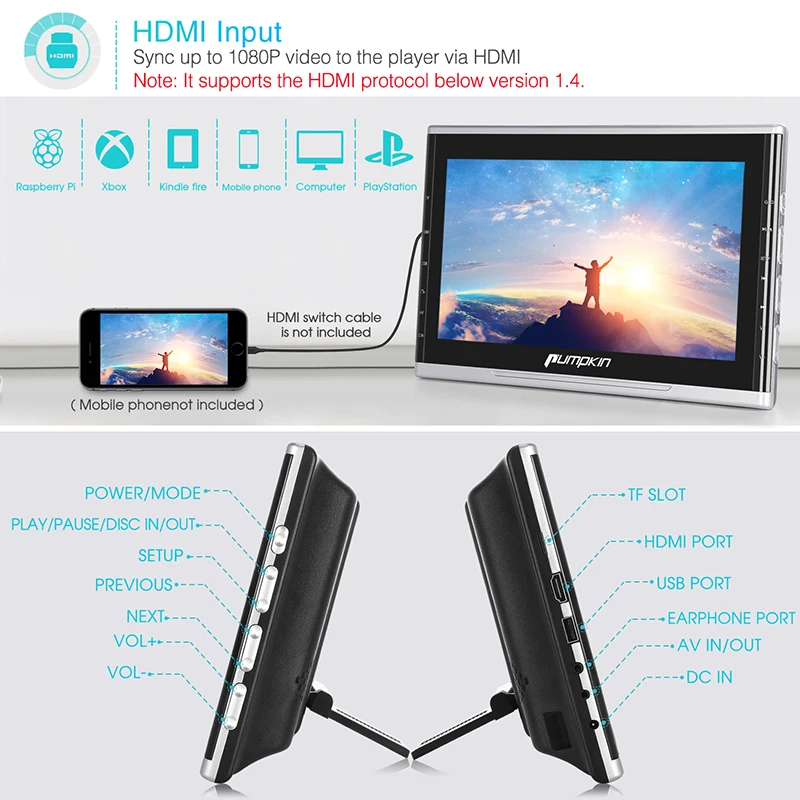 Новый 2 шт./лот 10 1 дюймов Автомобильный Подголовник DVD плеер TFT HD экран HDMI 1024*600