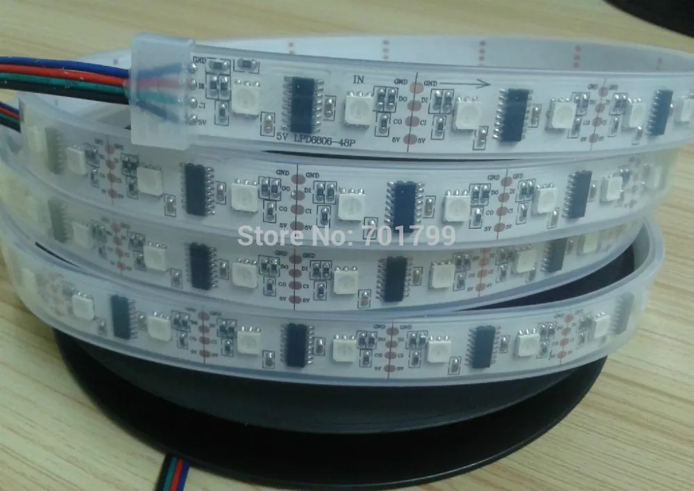 5 м DC5V Lpd8806 Адресуемая Пиксельная полоса 48 светодиодов/м с 24 шт. (48 пикселей) LPD8806 IC