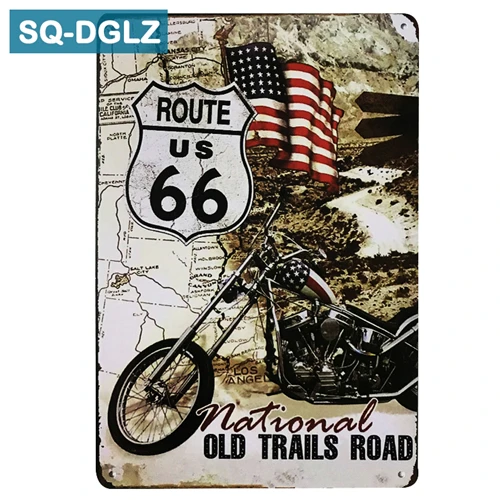 [SQ-DGLZ] полный сервис/Diner ROUTE 66 металлическая вывеска винтажные металлические пластины кафе Паб Клуб домашний Декор стены оловянные знаки Ретро табличка - Цвет: 0708