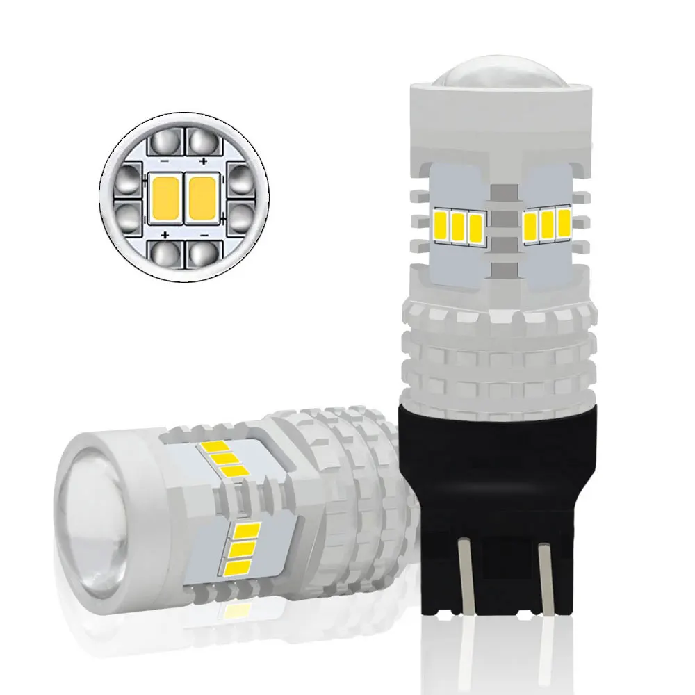 2 шт. лампы Супер яркий белый DC12V/24V Canbus T20 7440 W21W W21 7443 7444 W21/5 Вт SRCK светодиодный для