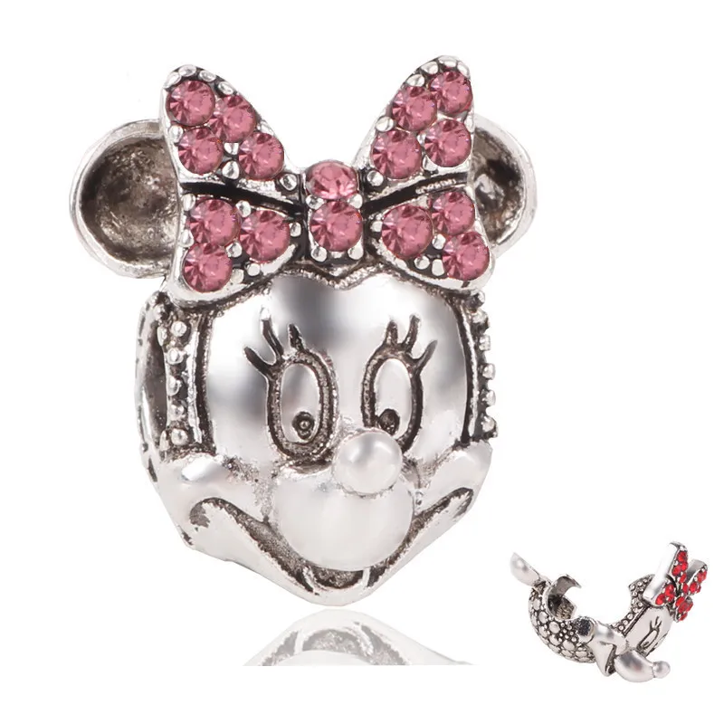 Couqcy Новинка бусинка из ленты Микки сказочное животное Любовь Шарм Подходит Pandora браслет ожерелье сделай сам женское ювелирное изделие подарок