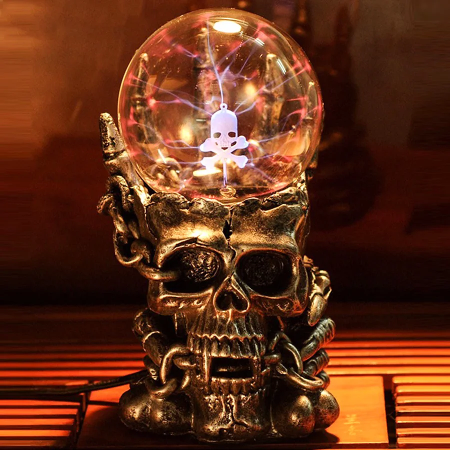 

Supernatural Skull Head Magic Glass Ball Night Light Novelty Lamp Table lamp
