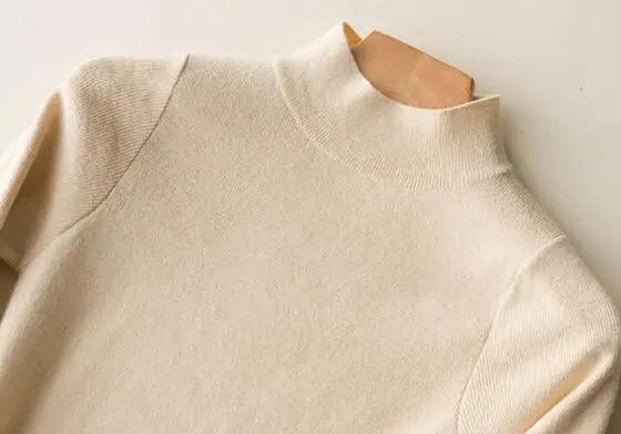 Женский свитер с высоким воротом базовый весенний коротким рукавом sr508 | Женская