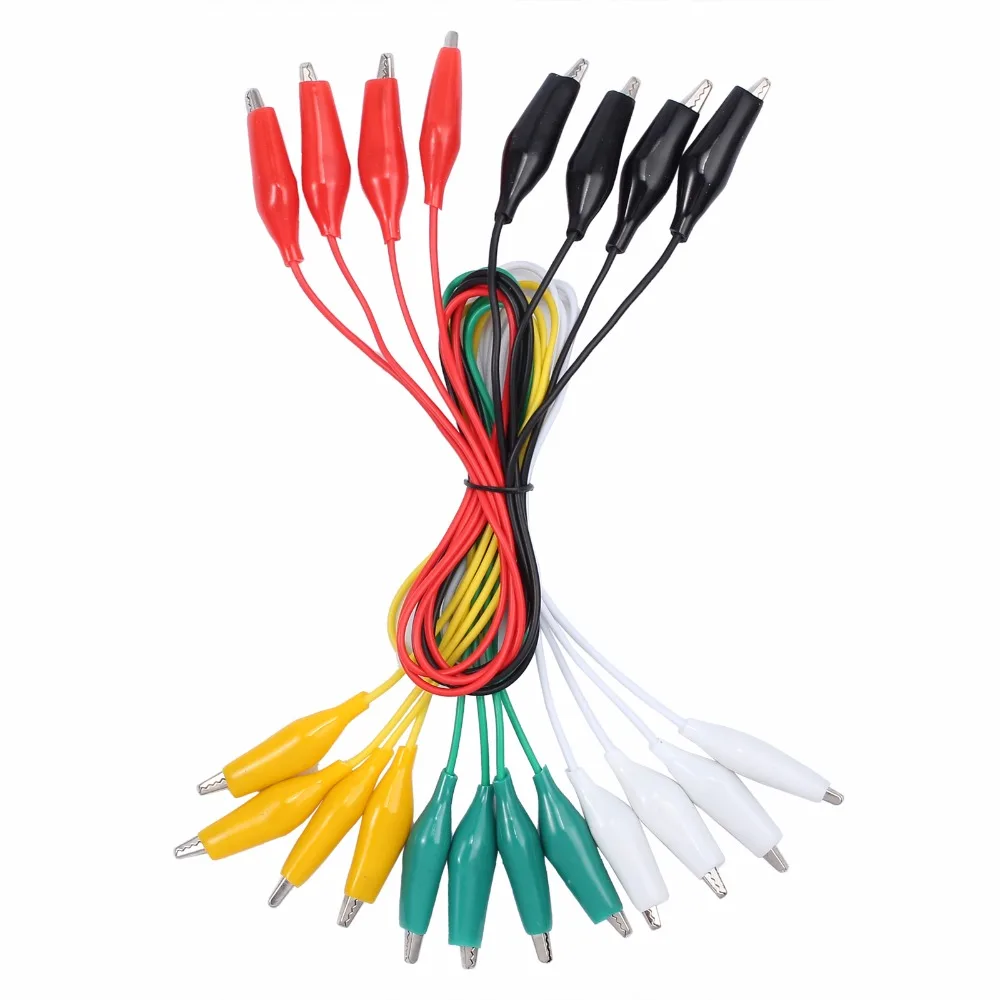 30 шт. зажимы аллигатора набор тестов 1A 24 AWG Guage 50 см Тестовый Кабель для Цифровой мультиметр Зажимы 5 цветов Тестовые провода