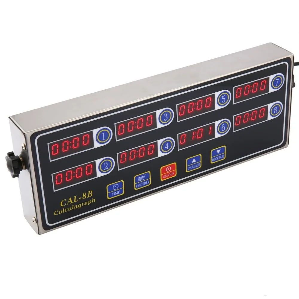 

CAL-8B Portable Calculagraph 8 Channel Digital Timer Kitchen Cooking Timing LCD Display Clock Shaking Reminder