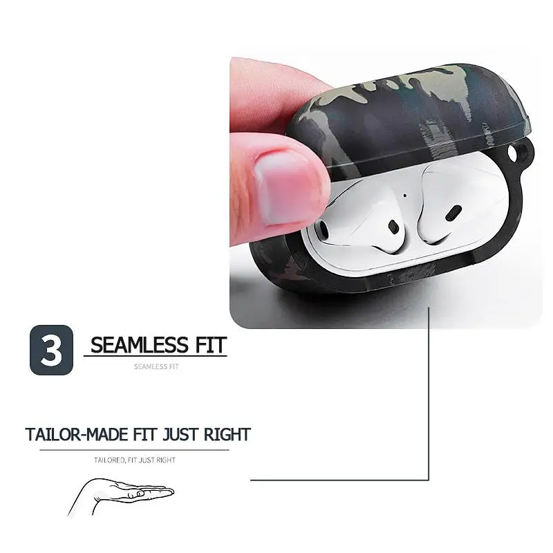 Kuulee Камуфляжный Силиконовый противоударный защитный чехол-карабин для Airpods