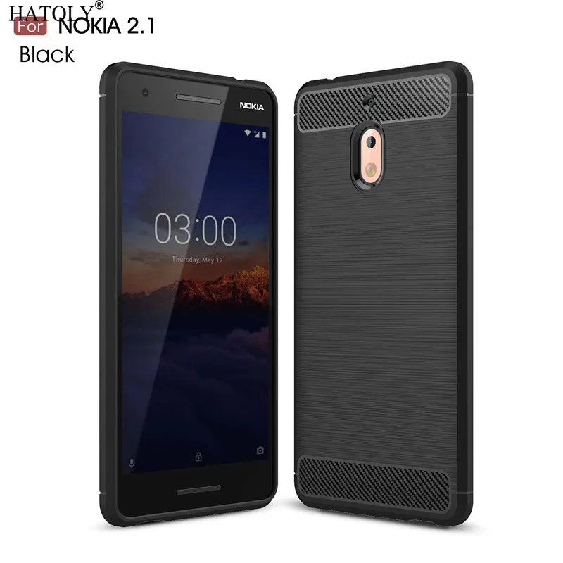 Чехол для Nokia 2 1 TA 1084 резиновый и мягкий чехол из ТПУ углеродного волокна 2018 чехлы