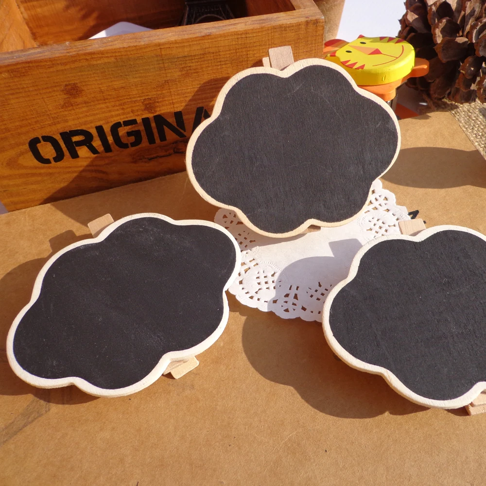 5pcs Cloud Shape Wooden Party Blackboard Clip Chalkboard Clips Gift Message Wood Cards Pegs for Decor | Дом и сад