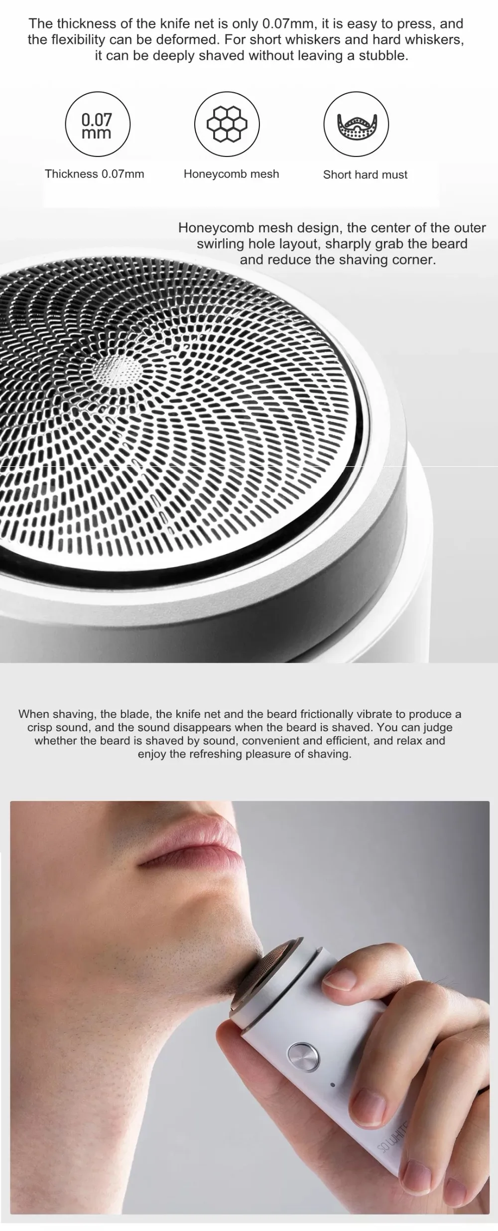 Xiaomi mijia So White IPX5 Водонепроницаемая мини Портативная электробритва Мужская бритва USB зарядка Влажная и сухая ручная глубокое бритье бороды