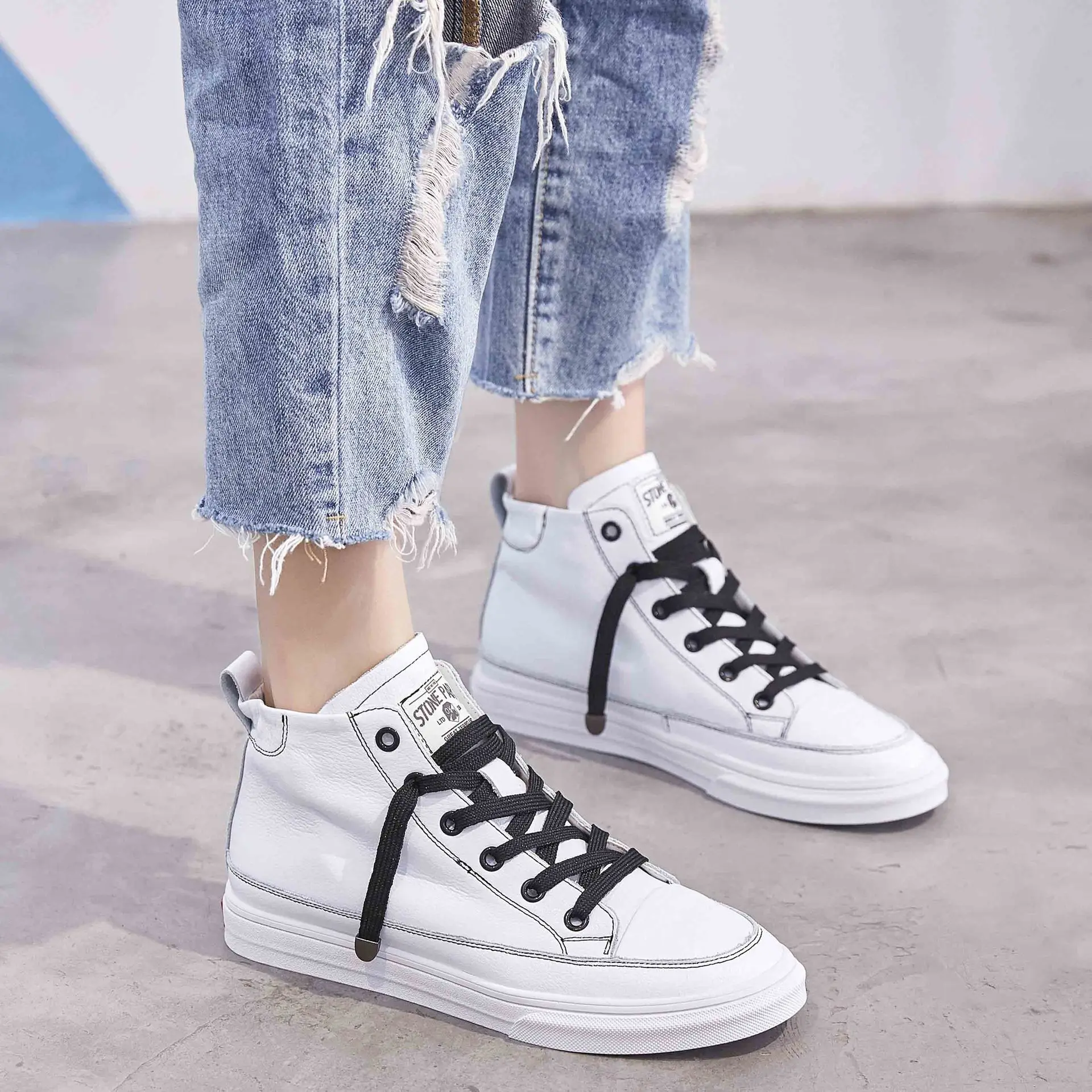 SWYIVY chaussures femme; женские кроссовки с высоким берцем; коллекция года; сезон осень; белая повседневная обувь; женские кроссовки; женская обувь из вулканизированной кожи