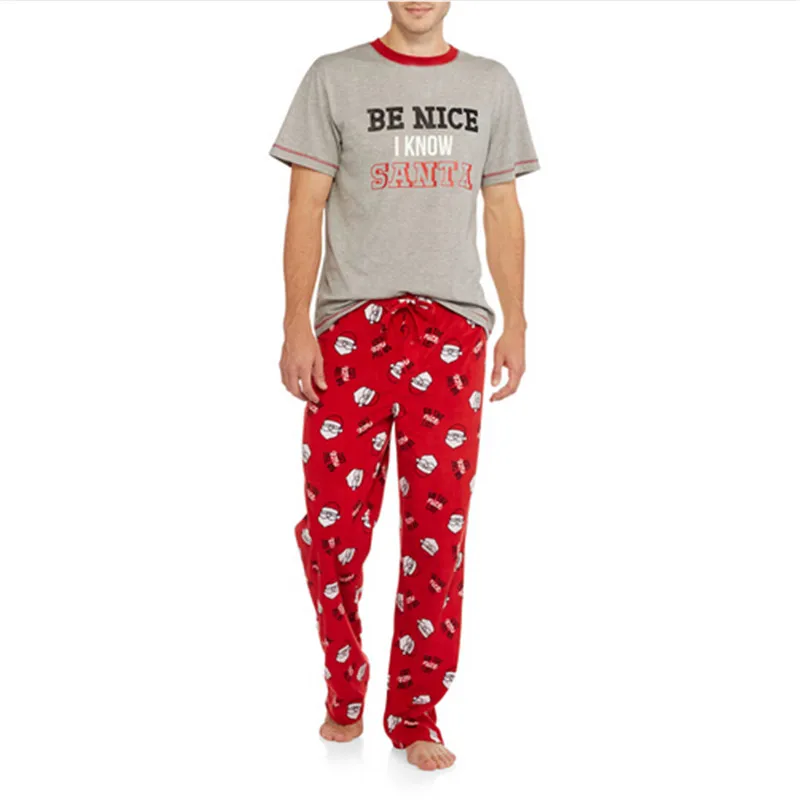 Newest Letter Family Christmas Dad Mom Kids Pajamas Party T shirt Pants Casual Sleepwear Nightwear Home XMAS Pop Clothes | Мать и ребенок