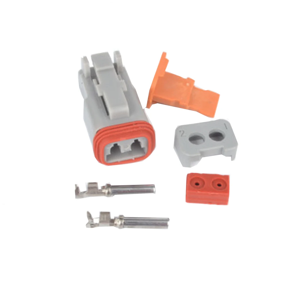 

5 Set 2P Pin Waterproof Electrical Automotive Wire 14-18 AWG Female and Male Grey for Deutsch Connector Motor Car