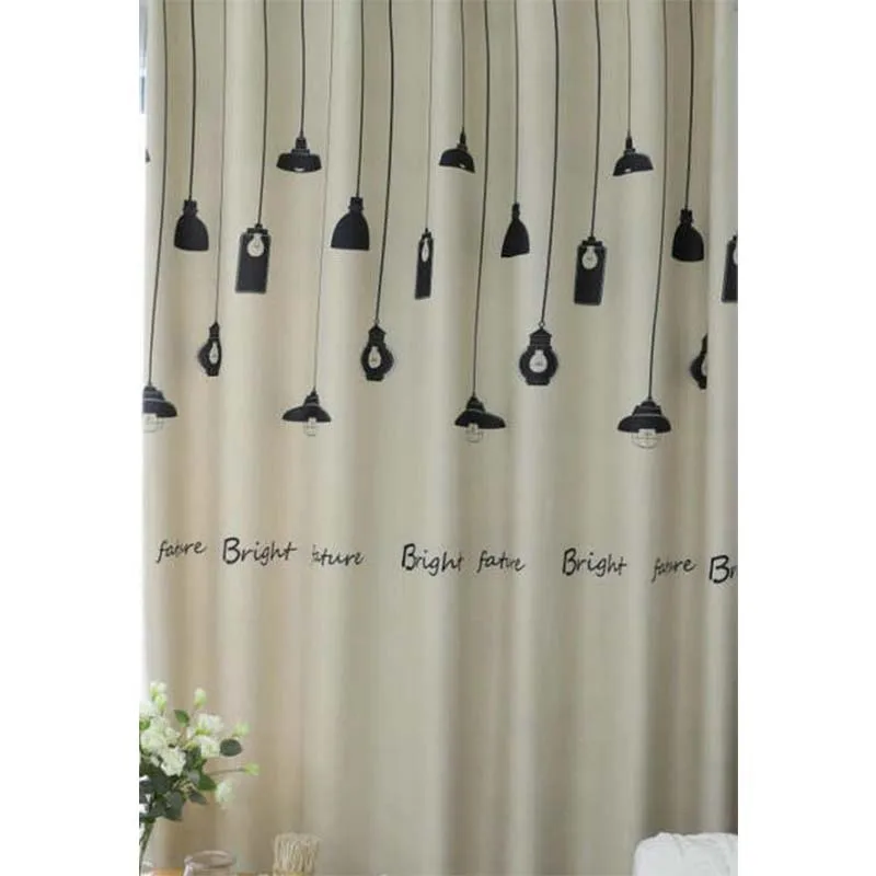 Cloth Curtain No 4 Стильные скандинавские цветные занавески с принтом в виде лампы высокого оттенка для гостиной, Мультяшные занавески на окна, ткань для спальни, столовой - Цвет: Cloth Curtain No 4