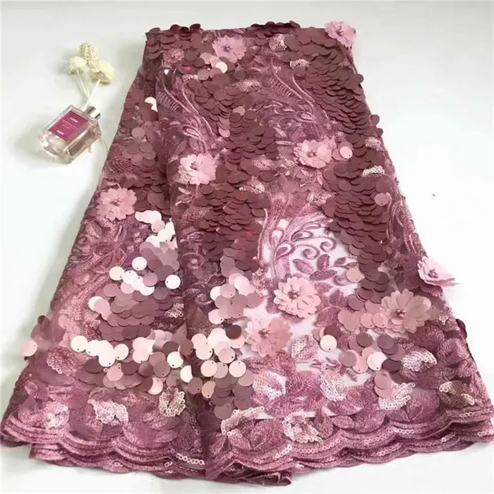 

High Quality Swiss Laces With sequins Beads, African Lace Fabric Blush Color, 3D Flower Africain Tulle Lace Red green pink black