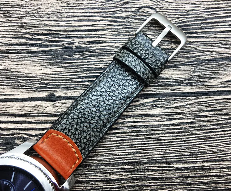 Роскошный 22 мм ремешок для наручных часов для samsung gear S3 настоящий простой кожаный ремешок для huawei Watch 2Pro браслет для Huami Amazfit