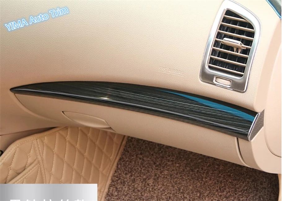Lapetus Dashboard Left + Right Instrument Decoration Strip Cover Trim 2 Pcs For Nissan Teana / Altima 2014 - 2018 Black Brushed |
