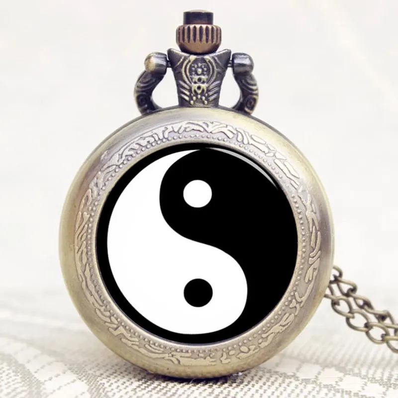 

New Chinese Taoism Tai Chi Logo Bronze Quartz With Necklace Chain Unique Gift For New Year/Birthday/Christmas